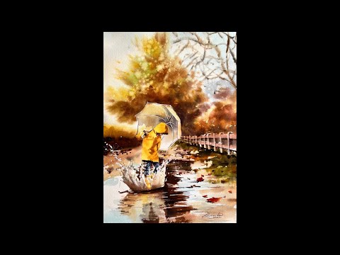 Видео: Осенний сюжет «Мальчик в луже»