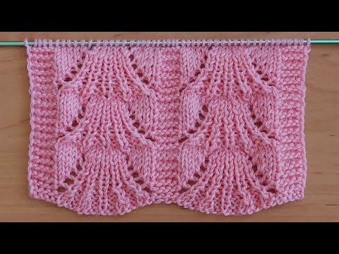 Видео: "Колокольчики " Нарядный ажурный узор спицами для женского джемпера, кардигана, жилета.
