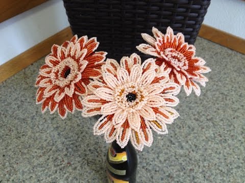 Видео: ГЕРБЕРА из БИСЕРА. Tutorial: Beaded Gerbera. МК. Часть 1/3