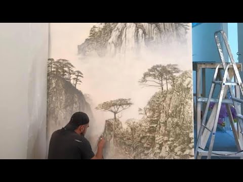 Видео: Аэрография  По мотивам китайской живописи