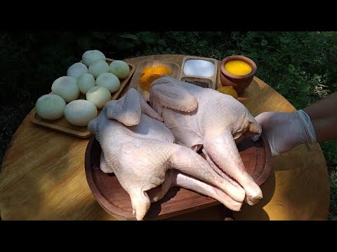 Видео: ОЧЕНЬ ВКУСНО!!!Чыхыртма из Курицы-Азербайджанская Кухня ! Готовим на костре / Жизнь в Деревне / ASMR