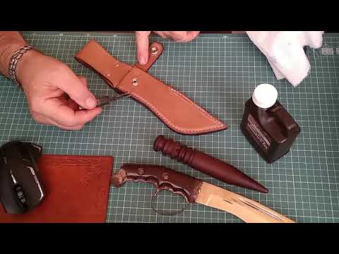 Видео: .Ножны для ножа типа кукри.