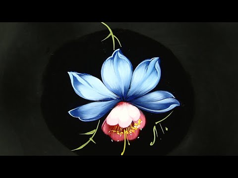 Видео: Рисуем Нарцисс. Жостовская роспись для начинающих | Zhostovo Oil Painting Tutorial