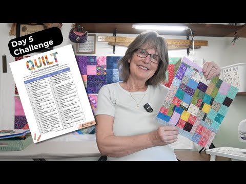 Видео: Кусковое одеяло QAYG | День 5 – Блок из лоскутков ткани