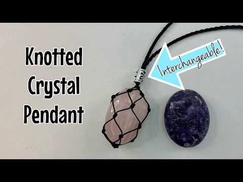 Видео: Как сделать кулон из хрусталя в стиле макраме с завязанными узлами — сменный дизайн