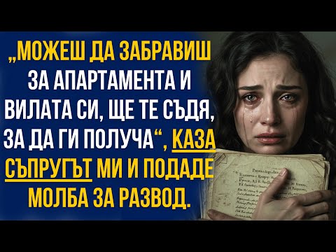 Видео: Съпругът ми подаде молба за развод: ‘Апартаментът и вилата са вече мои!’