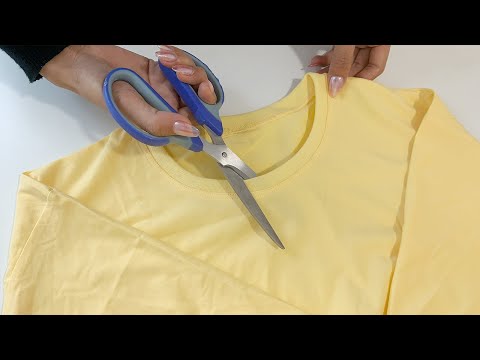 Видео: Превратите простую футболку в стильную футболку с V-образным вырезом — так просто!