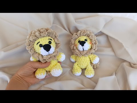 Видео: Львёнок с плюшевой пряжи|Вязаный львёнок крючком за 1час#мастеркласс #amigurumi