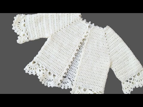 Видео: ✨ Узнайте, как связать крючком жакет с манжетами-веерами, идеально подходящий для начинающих