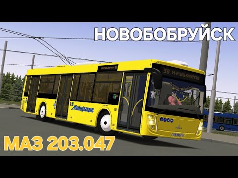 Видео: На новеньком автобусе МАЗ 203 по карте Новобобруйск Omsi 2