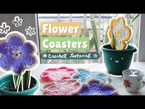Видео: Подставки для стаканчиков, связанные крючком Flower Power — краткое руководство по вязанию крючко...