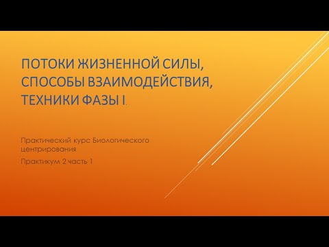 Видео: Практикум 2 - Потоки жизненной силы, способы взаимодействия, практики фазы 1