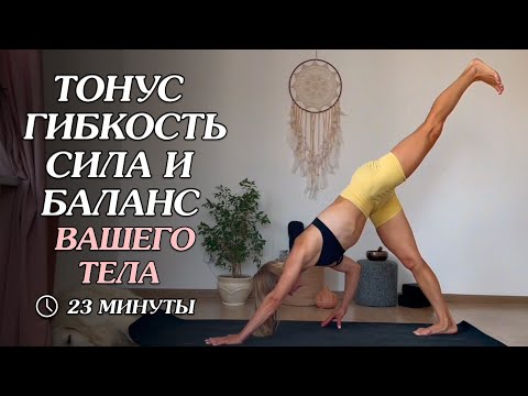 Видео: Поза Собаки мордой вниз с усложнением. Добавляем элементы баланса тела.