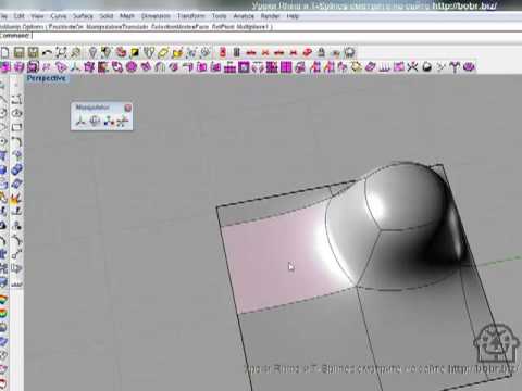 Видео: T-splines для Rhino 4. Экструдированный кубик