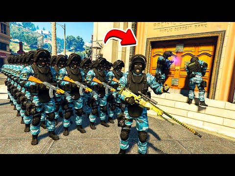 Видео: ОМОН ПОМЕШАЛ ОГРАБЛЕНИЮ БАНКА В ГТА 5! ВИДЕО GTA 5 ONLINE