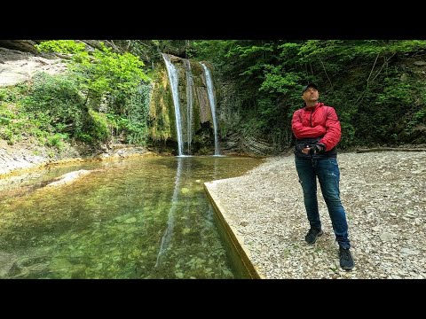 Видео: Водопад около села Тенгинка, недалеко от посёлка Лермонтово на Чёрном море.