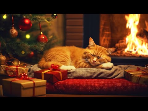 Видео: Спать в уютной зимней обстановке (БЕЗ РЕКЛАМЫ) 🔥 Мурлыкающий кот под потрескивание камина АСМР