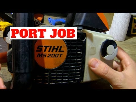 Видео: STIHL MS 200T ПОРТ И ГЛУШИТЕЛЬ МОД!!!