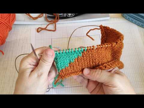 Видео: Интарсия часть 3. Второй цвет.