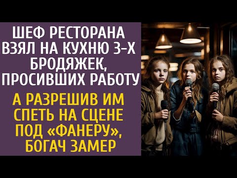 Видео: Шеф ресторана взял на кухню 3-х бродяжек, просивших работу… А разрешив им спеть на сцене под фанеру…