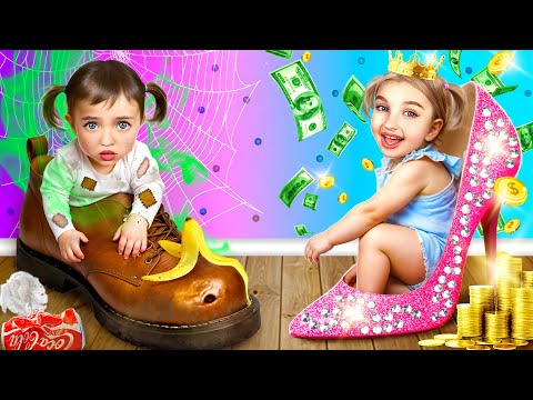 Видео: Гига Богатая Семья Vs Бедная Семья! Нас Удочерили Миллионеры