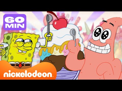 Видео: Губка Боб | Губка Боб ест МОРОЖЕНОЕ на протяжении 60 минут | Nickelodeon Cyrillic