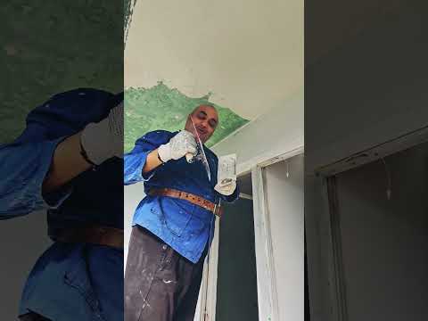 Видео: Шпакловка на таван с Бяла циментова шпакловка