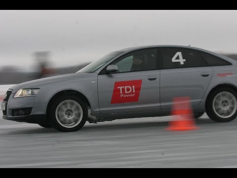 Видео: Школа Audi Quattro. как правильно ездить по льду на полном приводе.