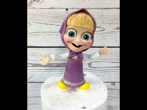 Видео: Фигурка Маши из мастики из м/ф "Маша и медведь"  / How to make fondant MASHA cake topper . Танинторт
