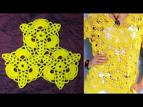 Видео: Соединение мотивов в процессе вязания последнего ряда.