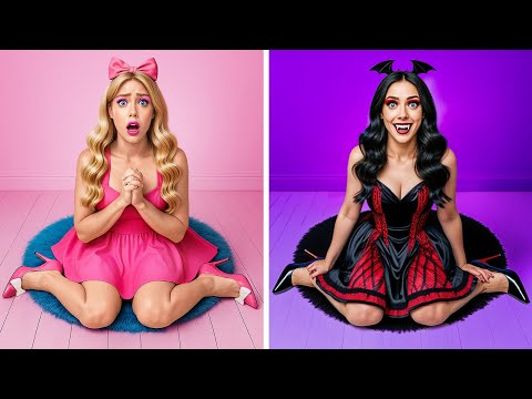 Видео: РОЗОВАЯ ДЕВУШКА ПРЕВРАЩАЕТСЯ В ВАМПИРА 🧛💖 Страшное Преображение и Забавное Превращение!