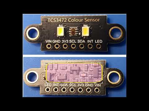 Видео: Плата датчика цвета (цветовой сенсор TCS3472х)