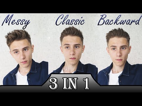 Видео: Как уложить волосы мужчине |3 стиля| Fade Cut