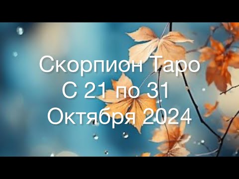 Видео: СКОРПИОН Таро с 21 по 31 Октября 2024