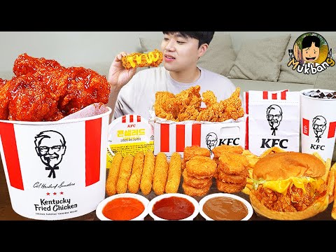 Видео: ASMR MUKBANG | Хрустящая жареная курица KFC, Чизбургер, сырная палочка рецепт ! принимать пищу