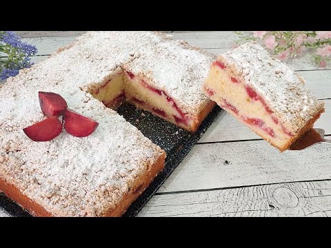 Видео: Очень вкусный и нежный Немецкий СЛИВОВЫЙ Пирог со Штрейзелем! Просто, быстро и очень вкусно!