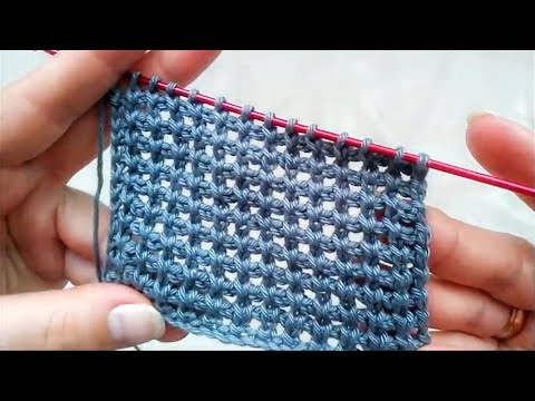 Видео: Красивый узор тунисским крючком/ тунисское вязание/ узор сетка