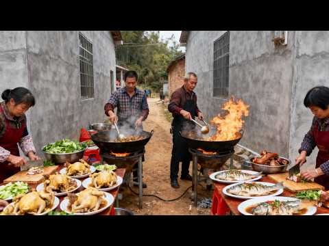 Видео: Что едят на свадьбах в сельской местности Китая? 20 блюд за 50 долларов!