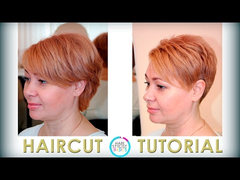 Видео: haircut short with asymmetrical elements ( женская короткая стрижка   с асимметричными элементами)