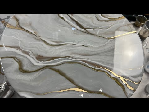 Видео: Очень простой в использовании белый и золотой полимерный мрамор