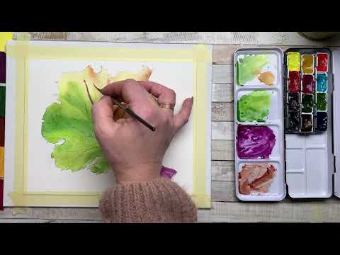 Видео: Онлайн-курс з малювання аквареллю "Ботанічний живопис". Урок "Малюємо брассіку". Частина 2