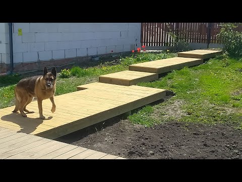 Видео: 57. Wooden walkway | Деревянная дорожка