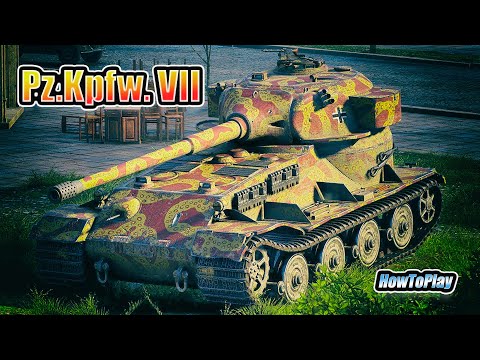 Видео: Pz.Kpfw. VII - 6 Фрагов 9.3К Урона - Сильный и мощный! - World Of Tanks