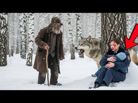 Видео: Волк и бездомный в лесу спасли женщину полицейского и ребенка