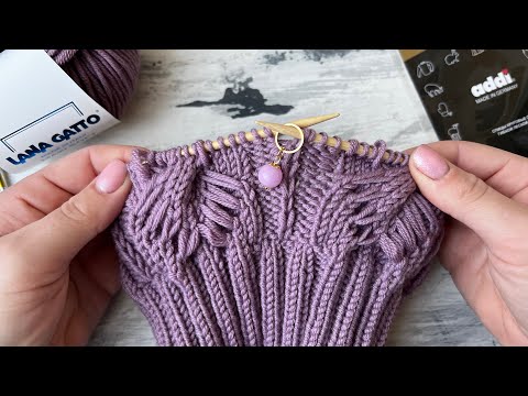 Видео: Турецкая коса по кругу. Интересный узор для шапок!