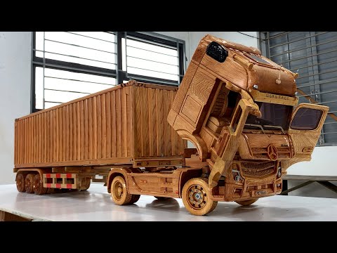 Видео: Тягач Mercedes-Benz Actros года изготовлен из прекрасного дерева искусными вьетнамскими плотниками