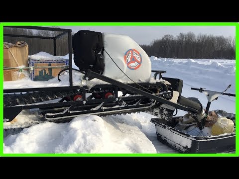 Видео: Возможности мотобуксировщика с гусеницей лонг 3333мм / Ураган Волк