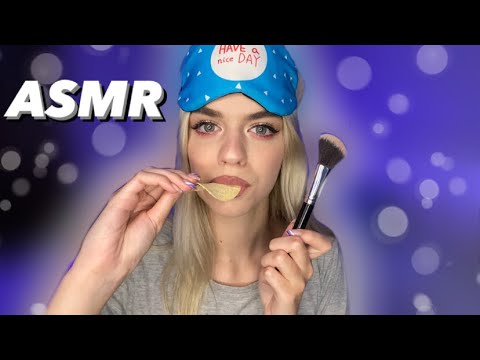 Видео: АСМР МАКИЯЖ НА НОЧЕВКЕ❣️
