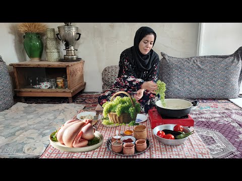 Видео: Традиционное иранское рагу с кислым виноградом | Кулинария в деревне