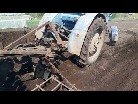 Видео: Вспашка огорода трактором т40